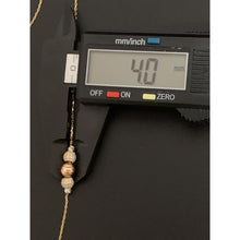 Load image into Gallery viewer, 18K Gold Necklace Balls Beads Russian Stones Tricolor 3.31 grams Size 16.75 inches - Rafant