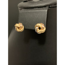 Load image into Gallery viewer, 18K Gold Earrings Stud Knot White Yellow Rose Gold - Rafant