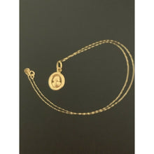 Load image into Gallery viewer, 18K Saudi Gold Necklace Chain 15.75" with Woman Lady Pendant - Rafant