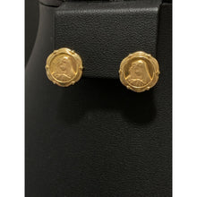 Load image into Gallery viewer, 18K Gold Earrings Stud Mother Mary 1.81 grams - Rafant