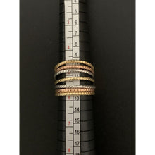 Load image into Gallery viewer, 18K Gold Ring Seven Days Tricolor Yellow White Rose 1.98 grams Size 5.75 - Rafant