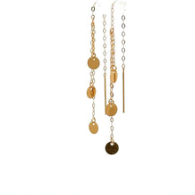 Load image into Gallery viewer, 18K Gold Earrings Threader Discs 0.34 grams Very Tiny - Rafant