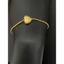 Load image into Gallery viewer, 21K Yellow Gold Bracelet Puffed Heart 6.5 inches - Rafant