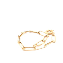 Load image into Gallery viewer, 18K Yellow Gold Bracelet Paperclip Size 7.5 inches 3 grams - Rafant