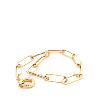 Load image into Gallery viewer, 18K Yellow Gold Bracelet Paperclip Size 7.5 inches 3 grams - Rafant
