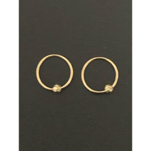 Load image into Gallery viewer, 18K Gold Earrings Hoops Beads Small Tiny 0.62 grams - Rafant