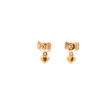 Load image into Gallery viewer, 18K Yellow Gold Earrings Heart Ribbon Earrings Drop 1.52 grams Small - Rafant