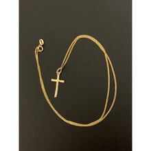 Load image into Gallery viewer, 18K Gold Necklace Chain 17.75 inches with Cross Pendant 1.15 grams - Rafant