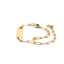 Load image into Gallery viewer, 18K Yellow Gold Bracelet Paperclip Evil Eye Charms 6 inches - Rafant