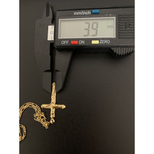 Load image into Gallery viewer, 18K Gold Necklace Chain Figaro 17.75 inches with Cross Pendant 2.88 grams - Rafant