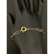 Load image into Gallery viewer, 18K Gold Bracelet Paperclips Link 7.5" - Rafant