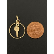 Load image into Gallery viewer, 18K Gold Pendant Round Circle Key - Rafant