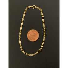 Load image into Gallery viewer, 18K Gold Bracelet Paperclip Bracelet 7.5 inches 1 gram - Rafant