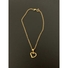 Load image into Gallery viewer, 18K Gold Bracelet Rolo Chain with Open Heart Charm 8 inches - Rafant