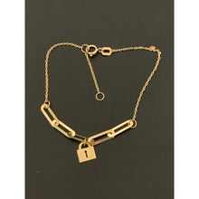 Load image into Gallery viewer, 18K Gold Bracelet Paper Clips Link Lock 6 plus 1 Inches 1.12 grams - Rafant