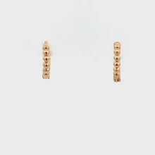 Load and play video in Gallery viewer, 18K Gold Earrings Huggie Beaded Very Tiny Hoops