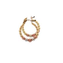 Load image into Gallery viewer, 18K Gold Earrings Hoops Beads Tricolor 1.14 grams Small - Rafant