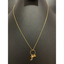 Load image into Gallery viewer, 18K Gold Necklace Chain 18 inches with Moon Star Circle Ball Pendant 1.96 grams - Rafant