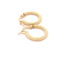Load image into Gallery viewer, 18K Gold Earrings Hoops Textured Small - Rafant