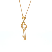 Load image into Gallery viewer, 18K Gold Necklace Chain 15.5" plus 2 inches extension Pendant Key 0.82 grams - Rafant