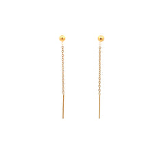 Load image into Gallery viewer, 18K Yellow Gold Earrings Threaders Balls Very Tiny 0.26 grams - Rafant