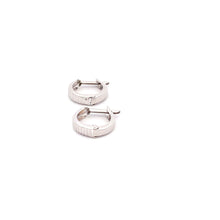 Load image into Gallery viewer, 18K White Gold Earrings Very Small Tiny Hoops Huggies 1.12 grams - Rafant