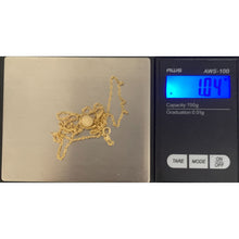 Load image into Gallery viewer, 18K Gold Necklace Chain 17.50 inches with Frosted Ball Pendant 1.04 grams - Rafant