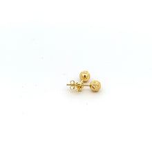 Load image into Gallery viewer, 18K Yellow Gold Earrings Stud Ball Textured Small 0.67 grams - Rafant
