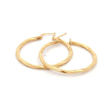 Load image into Gallery viewer, 18K Yellow Gold Earrings Hoops Spiral 1.52 grams - Rafant