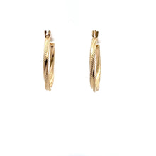 Load image into Gallery viewer, 18K Gold Earrings Hoops Textured Small 1.09 grams - Rafant