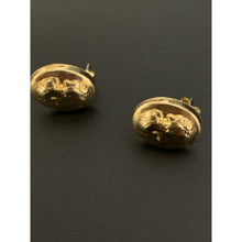 Load image into Gallery viewer, 18K Gold Woman Lady Oval Stud Earrings - Rafant