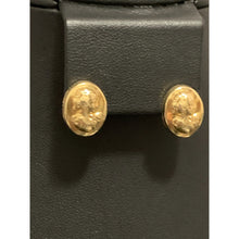 Load image into Gallery viewer, 18K Gold Woman Lady Oval Stud Earrings - Rafant