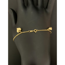 Load image into Gallery viewer, 18K Gold Bracelet Heart Charms 7.25 inches 1.94 grams - Rafant