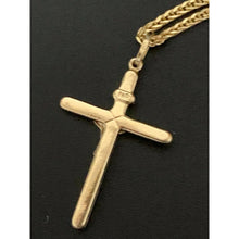 Load image into Gallery viewer, 18K Saudi Gold Necklace 19.75" Chain with Cross Pendant 7.34grams - Rafant