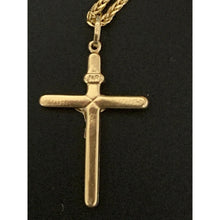 Load image into Gallery viewer, 18K Saudi Gold Necklace 19.75" Chain with Cross Pendant 7.34grams - Rafant