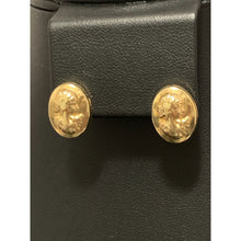 Load image into Gallery viewer, 18K Gold Woman Lady Oval Stud Earrings - Rafant