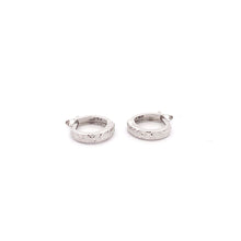 Load image into Gallery viewer, 18K White Gold Earrings Hoops Very Small Tiny Huggies 1.11 grams - Rafant
