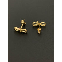 Load image into Gallery viewer, 18K Gold Earrings Studs Infinity Arrow 1.42 grams - Rafant