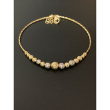 Load image into Gallery viewer, 18K Gold Bracelet Saudi Gold Beaded 2 Tone Yellow White - Rafant