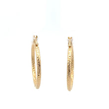 Load image into Gallery viewer, 18K Gold Earrings Hoops Textured 1.44 grams - Rafant