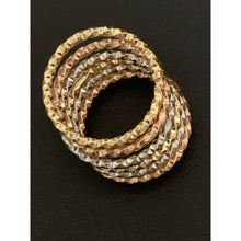 Load image into Gallery viewer, 18K Gold Ring Seven Days Tricolor White Yellow Rose 2.23 grams Size 5.5 - Rafant