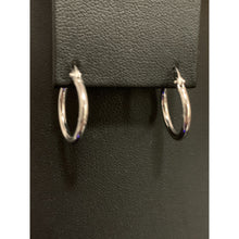 Load image into Gallery viewer, 18K Gold Earrings Hoops Loops Small 1.07 grams White Gold - Rafant