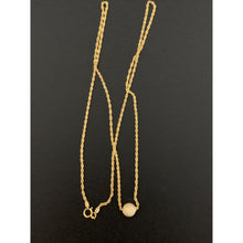 Load image into Gallery viewer, 18K Saudi Gold Necklace Chain 17.75" with Frosted Ball Charm Pendant - Rafant