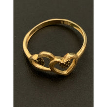 Load image into Gallery viewer, 18K Gold Ring Double Heart 1.24 grams Size 5.5 - Rafant