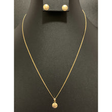 Load image into Gallery viewer, 18K Gold Necklace Chain 18 inches Round Circle Pendant with Earrings Set 1.80 grams - Rafant