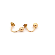 Load image into Gallery viewer, 18K Yellow Gold Earrings Hoops Hearts Dangle 1.36 grams Mismatch Different Sizes - Rafant