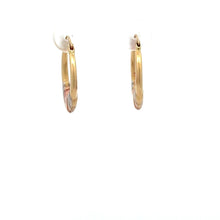 Load image into Gallery viewer, 18K Gold Earrings Hoops Heart Tricolor 1.10 grams Small - Rafant