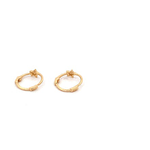 Load image into Gallery viewer, 18K Gold Earrings Huggie Very Tiny Hoops Star - Rafant