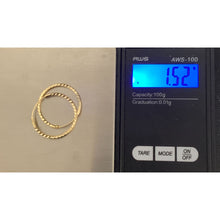 Load image into Gallery viewer, 18K Saudi Gold Hoops Loops Earrings 1.52 grams - Rafant