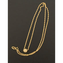 Load image into Gallery viewer, 18K Saudi Gold Necklace Chain 17.75" with Frosted Ball Pendant 1.04 grams - Rafant